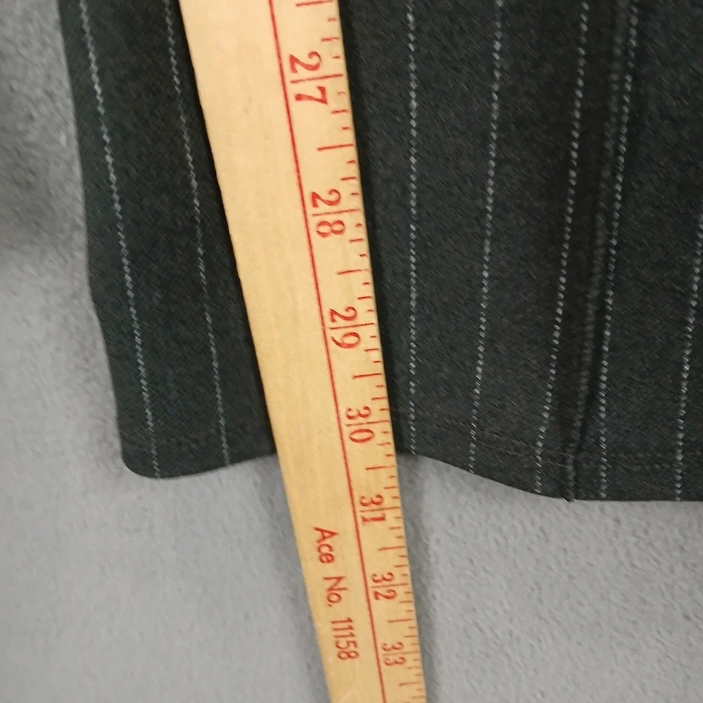H&M Smocked Pants Womens XS Black Striped Stretch‎ Pleated Relaxed Fit Wide Leg